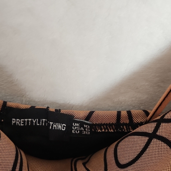 PrettyLittleThing Brown Sleeveless Cowl Neck Slip Dress size 6 NWT - Picture 5 of 15